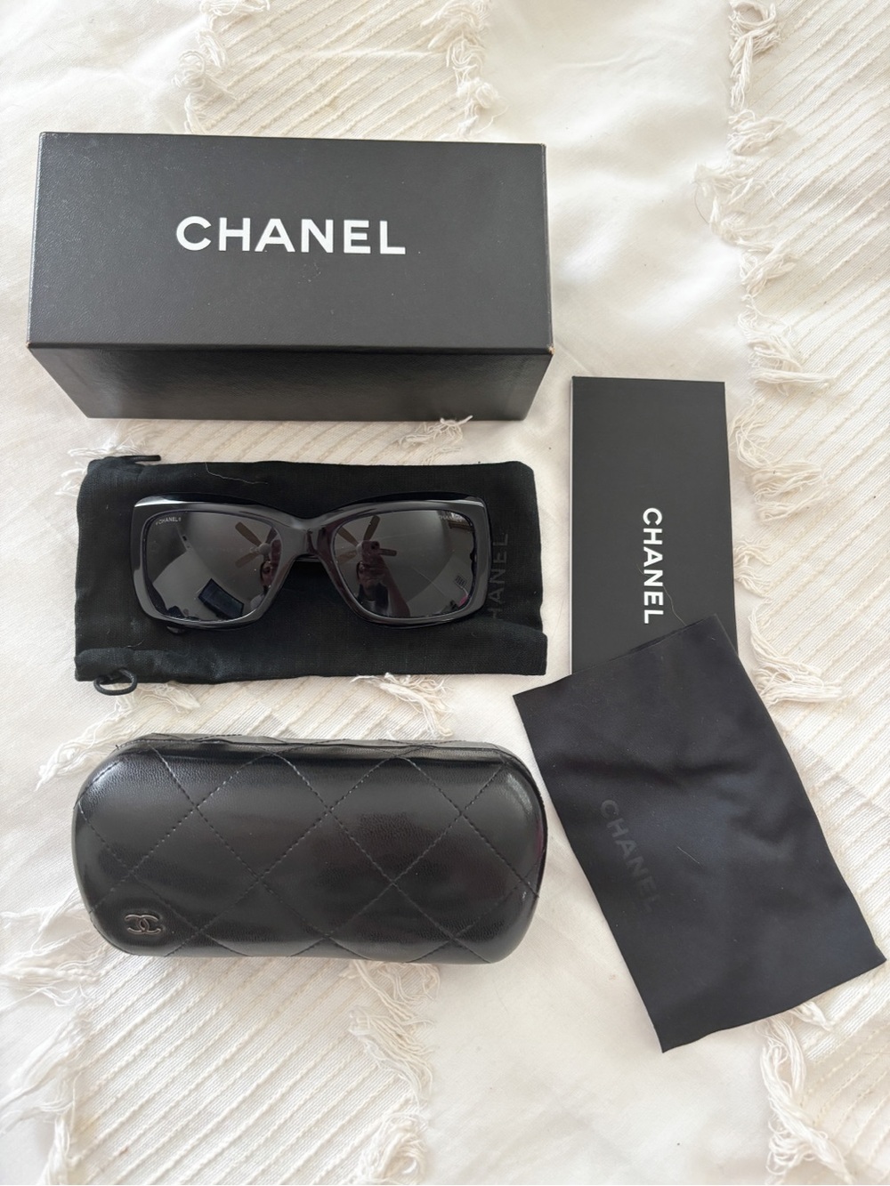 CHANEL Dark Navy Oversized Square Sunglasses